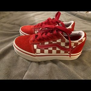 kids red checkered vans